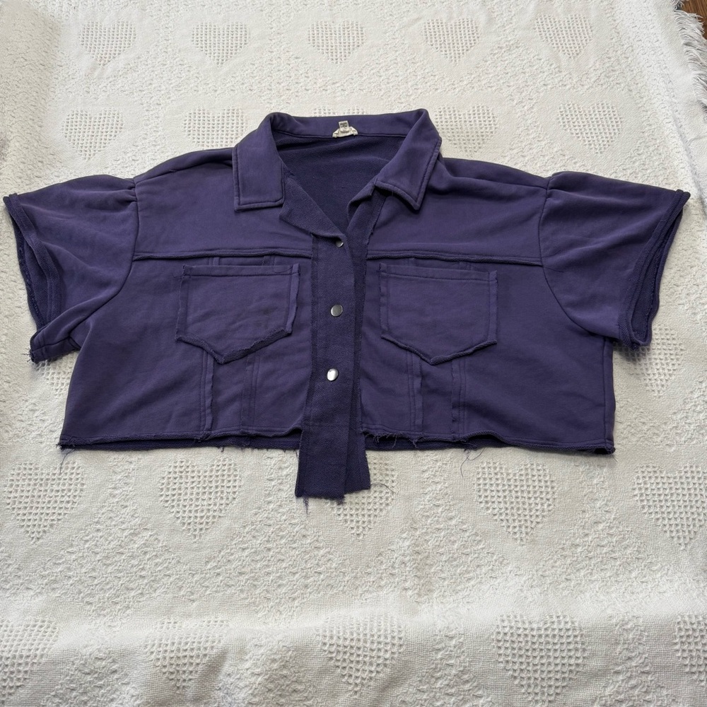 Pol Cropped Collared Tee (S)